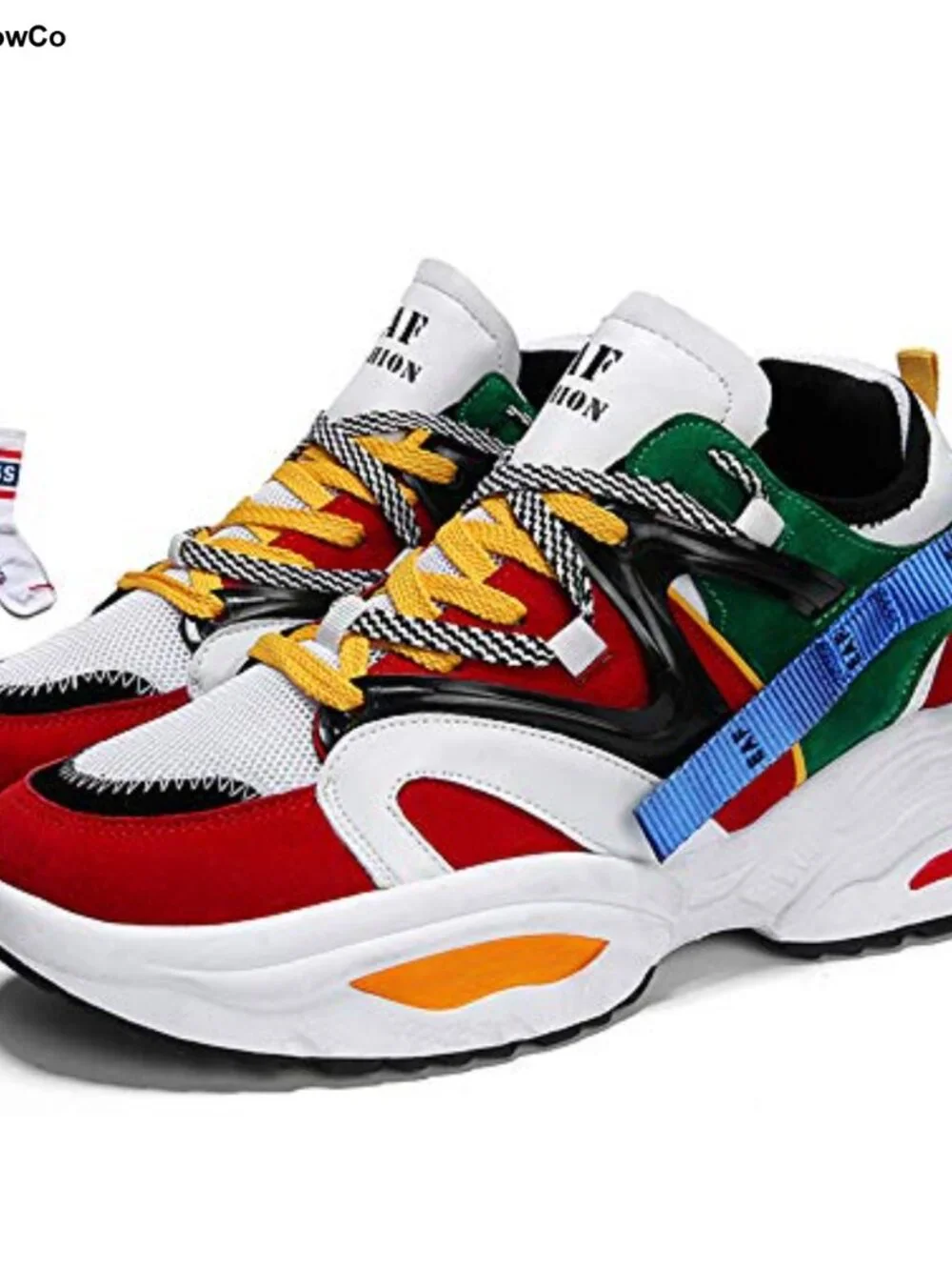 Retro Color Blocked Fashion Sneakers Suede PU Athletic Running Shoes